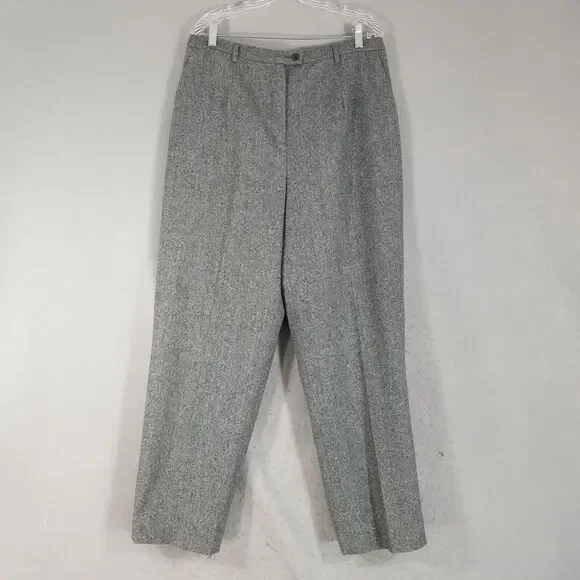 Pendleton Suit womens 18 Gray Herringbone Jacket Pants Luxury Wool vintage - Picture 16 of 16